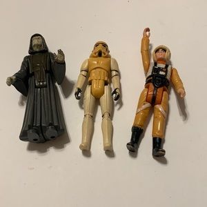 3 Vintage Star Wars Action Figures/ 4”/ 1970-1980’s